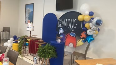 Decoração de festa infantil temática Among Us gamer Guarulhos